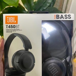 jbl t450bt wireless bluetooth folding headset with heavy bass gaming music headp